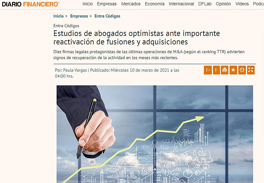 Estudios de abogados optimistas ante importante reactivacin de fusiones y adquisiciones